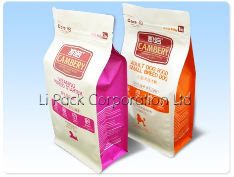 Flat Bottom Pouch with zipper - pet food