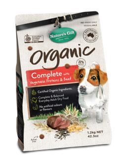 500g Organic Beef and Vegetables Dry Dog Food