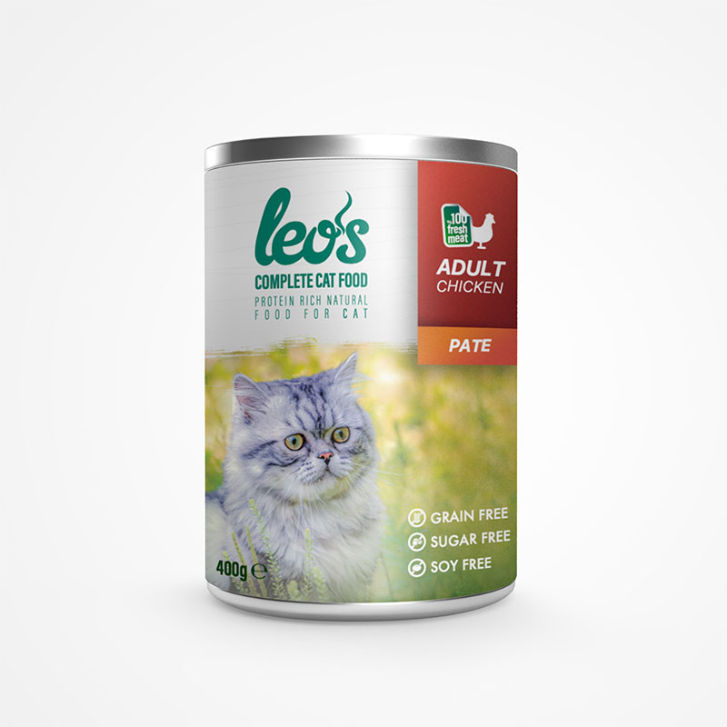 LEOS Cat Food Chicken Pate 400 gr (Different Flavors Available)